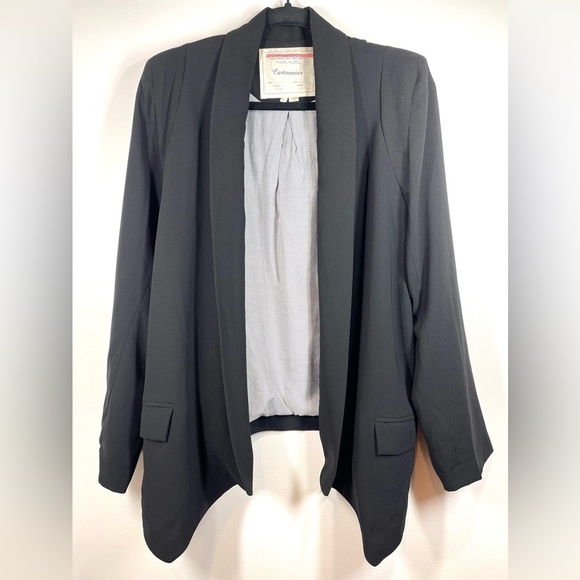 Cartonnier Women’s Black Single Breasted Open Front Blazer Size Large - Picture 1 of 9
